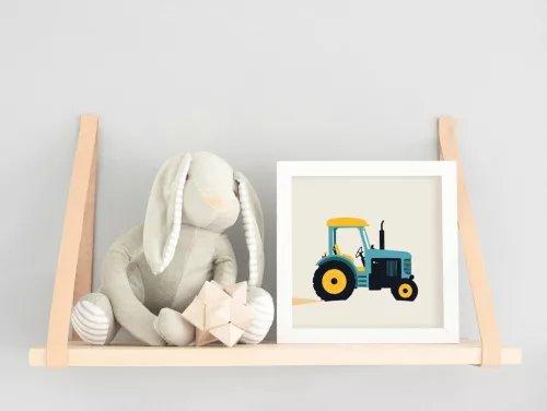 Kék traktor - gyerek számfestő készlet - Számfestő.hu - 30×30cm - keret nélkül
