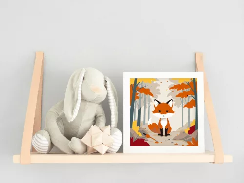 Vörös erdei lakó - gyerek számfestő készlet - Számfestő.hu - 20×20cm - keret nélkül