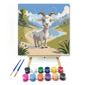 Boldog kecske baby - gyerek számfestő készlet - Számfestő.hu - 20×20cm - keret nélkül