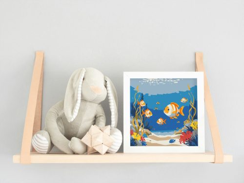 Mélytengeri kaland - gyerek számfestő készlet - Számfestő.hu - 40×40cm - keret nélkül