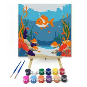 Tengeri barangolás - gyerek számfestő készlet - Számfestő.hu - 20×20cm - keret nélkül