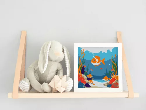 Tengeri barangolás - gyerek számfestő készlet - Számfestő.hu - 20×20cm - keret nélkül