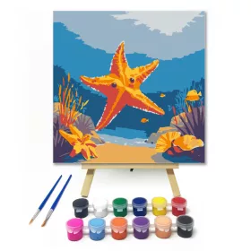 Tropikális víz alatti kaland - gyerek számfestő készlet - Számfestő.hu - 20×20cm - keret nélkül