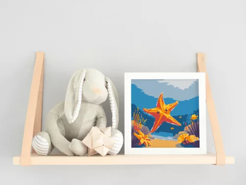 Tropikális víz alatti kaland - gyerek számfestő készlet - Számfestő.hu - 20×20cm - keretre feszítve
