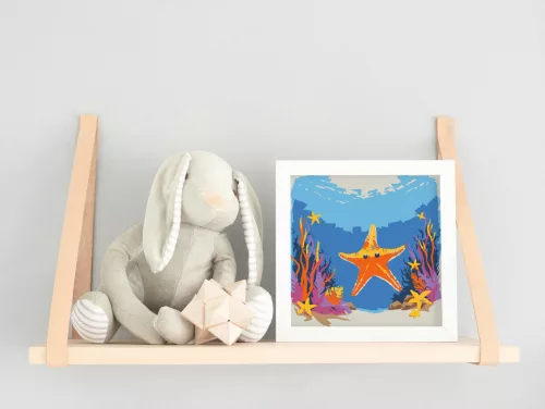 Tengeri csillag - gyerek számfestő készlet - Számfestő.hu - 30×30cm - keret nélkül