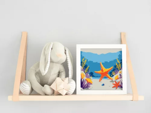 Óceáni csillagok - gyerek számfestő készlet - Számfestő.hu - 50×50cm - keret nélkül