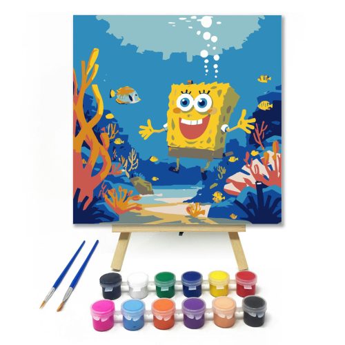 Korallzátony mosolygója - gyerek számfestő készlet - Számfestő.hu - 20×20cm - keret nélkül