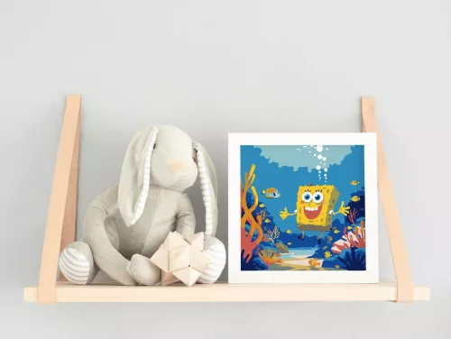 Korallzátony mosolygója - gyerek számfestő készlet - Számfestő.hu - 40×40cm - keretre feszítve