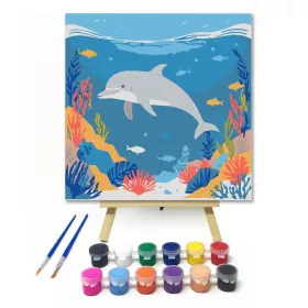 Tengeri kalandok  - gyerek számfestő készlet - Számfestő.hu - 20×20cm - keret nélkül