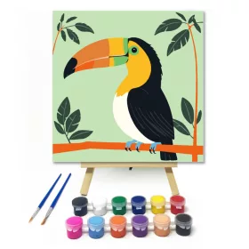 Zöld lombozat között - gyerek számfestő készlet - Számfestő.hu - 20×20cm - keret nélkül