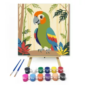 Tarka tollú barát - gyerek számfestő készlet - Számfestő.hu - 20×20cm - keret nélkül