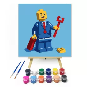 Munkába sietve - gyerek számfestő készlet - Számfestő.hu - 20×20cm - keret nélkül