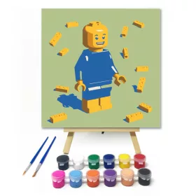 Kockák között - gyerek számfestő készlet - Számfestő.hu - 20×20cm - keret nélkül