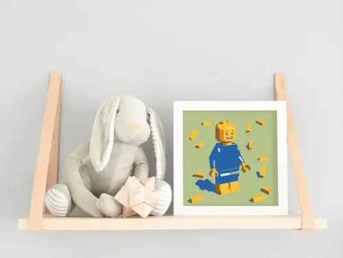 Kockák között - gyerek számfestő készlet - Számfestő.hu - 50×50cm - keret nélkül