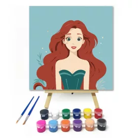 Hableány - gyerek számfestő készlet - Számfestő.hu - 20×20cm - keret nélkül