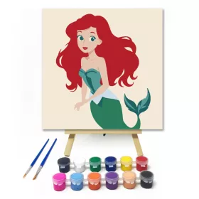 A kis sellő - gyerek számfestő készlet - Számfestő.hu - 20×20cm - keret nélkül