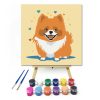 Vidám pomerániai - gyerek számfestő készlet - Számfestő.hu - 20×20cm - keret nélkül