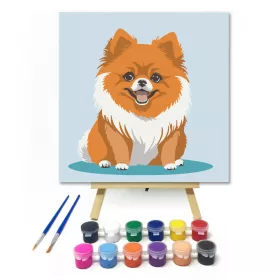 Pompás pufi pofi - gyerek számfestő készlet - Számfestő.hu - 20×20cm - keret nélkül