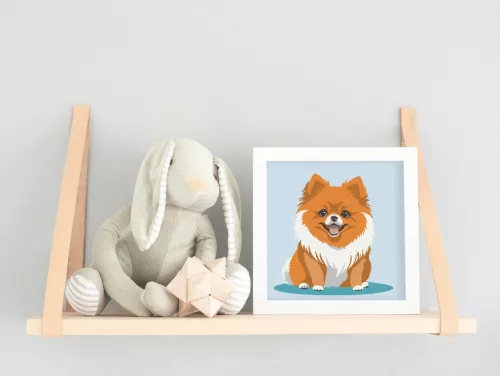 Pompás pufi pofi - gyerek számfestő készlet - Számfestő.hu - 20×20cm - keret nélkül