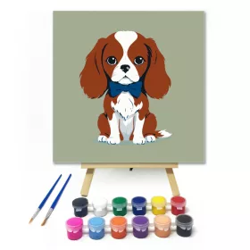 Csokornyakkendővel- gyerek számfestő készlet - Számfestő.hu - 20×20cm - keret nélkül