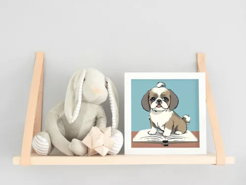 Aranyos kis társ - gyerek számfestő készlet - Számfestő.hu - 20×20cm - keret nélkül