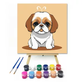 Édes kis barát - gyerek számfestő készlet - Számfestő.hu - 20×20cm - keret nélkül