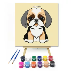 Foltos kis kedvenc - gyerek számfestő készlet - Számfestő.hu - 20×20cm - keret nélkül