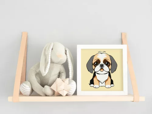 Foltos kis kedvenc - gyerek számfestő készlet - Számfestő.hu - 30×30cm - keretre feszítve