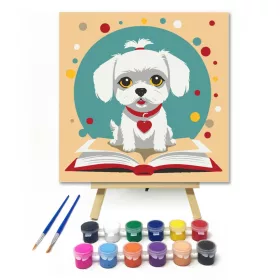 Tudós kis kedvenc - gyerek számfestő készlet - Számfestő.hu - 20×20cm - keret nélkül