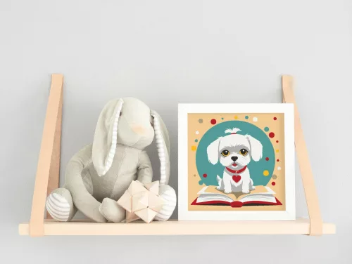 Tudós kis kedvenc - gyerek számfestő készlet - Számfestő.hu - 20×20cm - keret nélkül