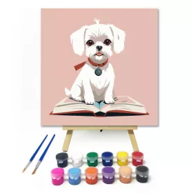 Édes kis barát - gyerek számfestő készlet - Számfestő.hu - 20×20cm - keret nélkül