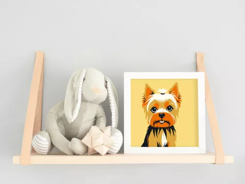 Kék szemű yorkie - gyerek számfestő készlet - Számfestő.hu - 20×20cm - keret nélkül