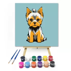 Pici yorki - gyerek számfestő készlet - Számfestő.hu - 20×20cm - keret nélkül