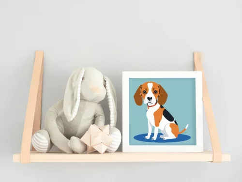 Édes beagle - gyerek számfestő készlet - Számfestő.hu - 30×30cm - keret nélkül