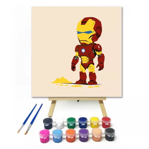 Modern vasőr - gyerek számfestő készlet - Számfestő.hu - 40×40cm - keret nélkül