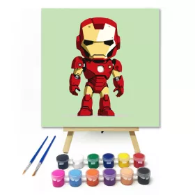 Páncélos hős - gyerek számfestő készlet - Számfestő.hu - 20×20cm - keret nélkül