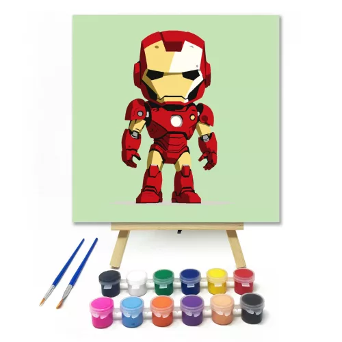 Páncélos hős - gyerek számfestő készlet - Számfestő.hu - 20×20cm - keret nélkül