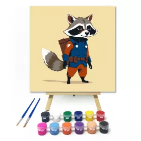 Csillagok közötti úton - gyerek számfestő készlet - Számfestő.hu - 20×20cm - keret nélkül