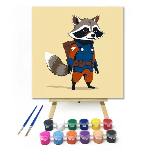 Csillagok közötti úton - gyerek számfestő készlet - Számfestő.hu - 20×20cm - keret nélkül