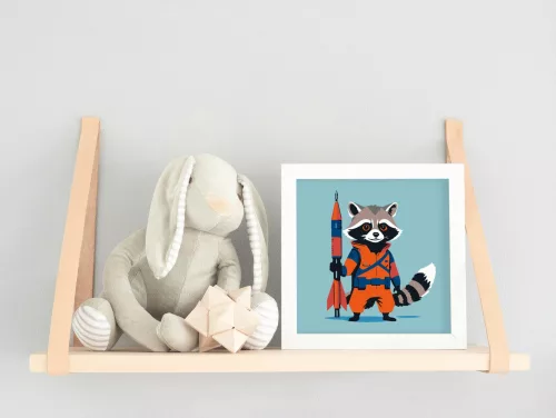 Mosómedve űrkalandja - gyerek számfestő készlet - Számfestő.hu - 20×20cm - keretre feszítve