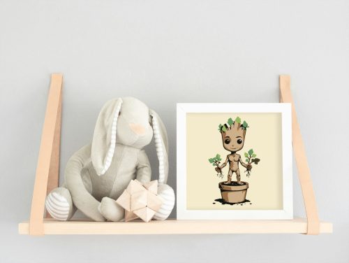 Barát zöld levelekkel - gyerek számfestő készlet - Számfestő.hu - 20×20cm - keret nélkül