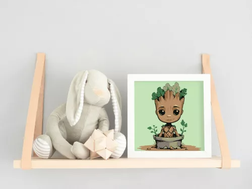 Bimbózó kis karakter - gyerek számfestő készlet - Számfestő.hu - 20×20cm - keret nélkül