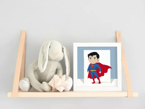 Kis superman - gyerek számfestő készlet - Számfestő.hu - 30×30cm - keretre feszítve