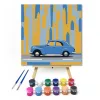 Kék oldtimer - gyerek számfestő készlet - Számfestő.hu - 40×40cm - keret nélkül