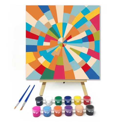 Színkavalkád - gyerek számfestő készlet - Számfestő.hu - 20×20cm - keretre feszítve