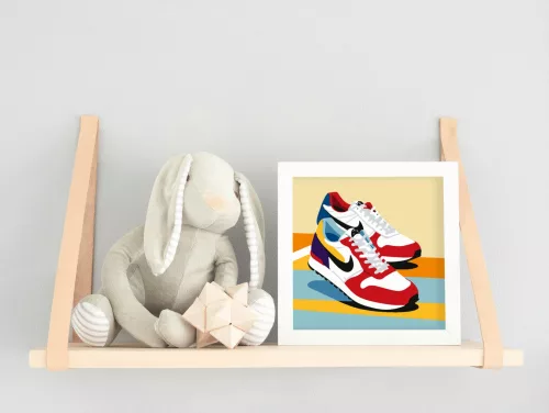 Színes futócipő - gyerek számfestő készlet - Számfestő.hu - 20×20cm - keret nélkül