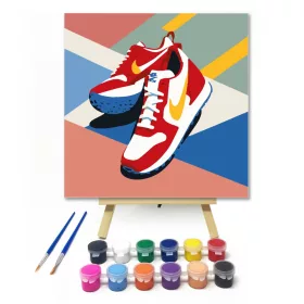 Dinamikus lépések - gyerek számfestő készlet - Számfestő.hu - 20×20cm - keret nélkül