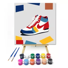 Sportos stílus - gyerek számfestő készlet - Számfestő.hu - 20×20cm - keret nélkül