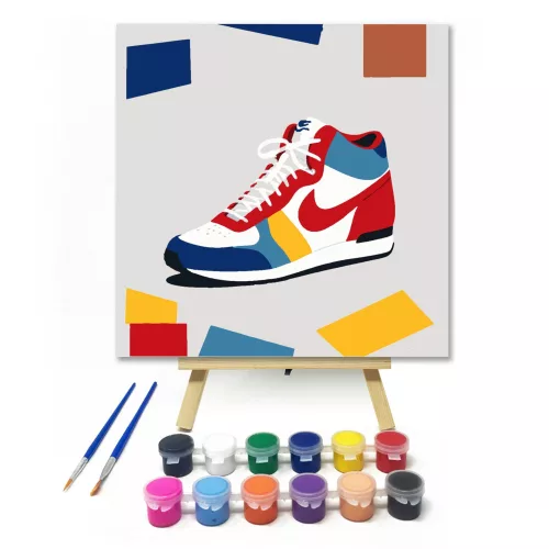 Sportos stílus - gyerek számfestő készlet - Számfestő.hu - 50×50cm - keretre feszítve