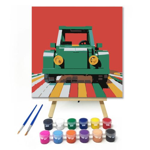 Színes utakon- gyerek számfestő készlet - Számfestő.hu - 30×30cm - keret nélkül